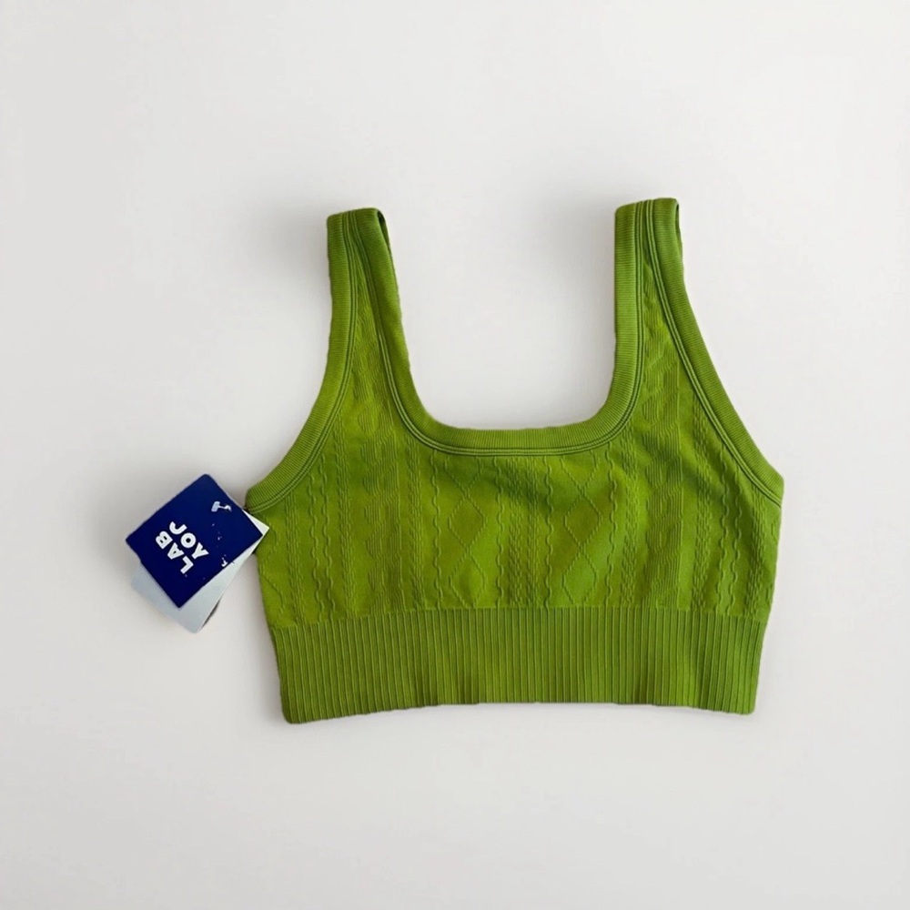 JoyLab Lime Green Ribbed Seamless Sports Bralette